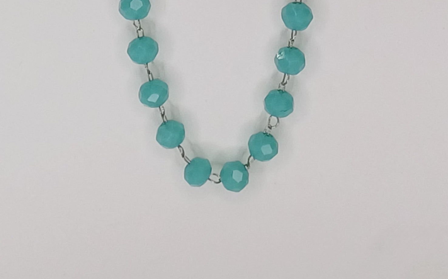 Bracciale rosario acciaio e cristalli