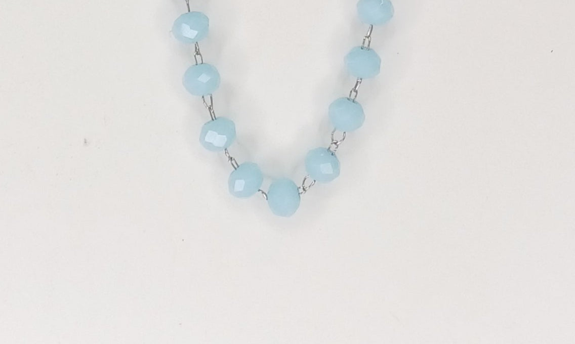Bracciale rosario acciaio e cristalli