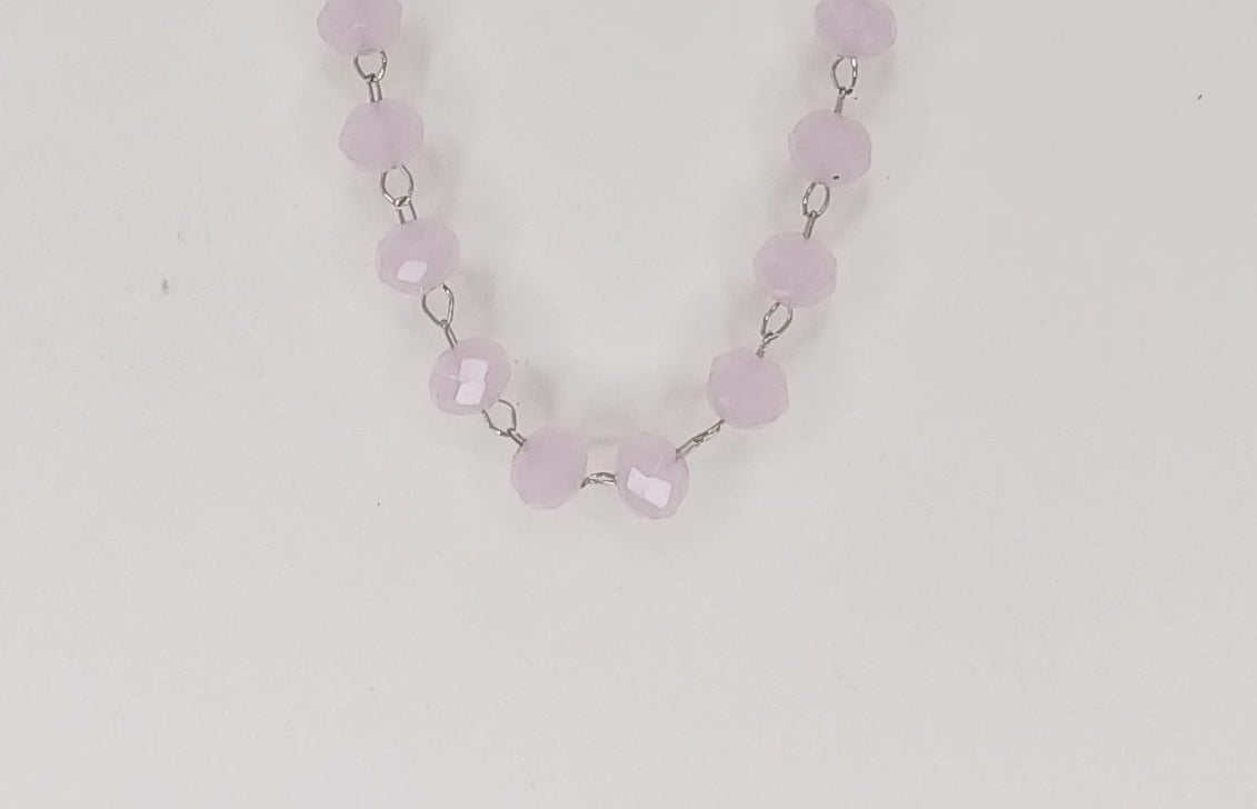 Bracciale rosario acciaio e cristalli