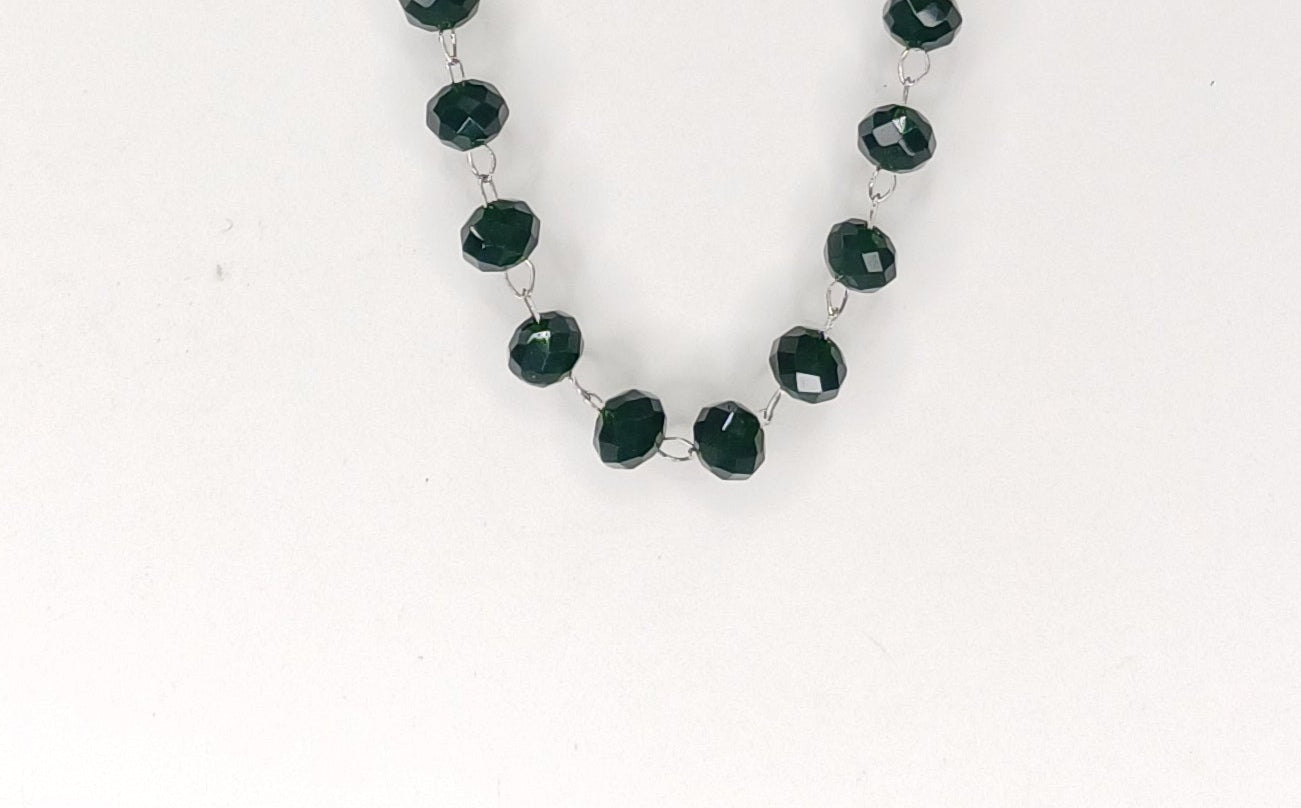 Bracciale rosario acciaio e cristalli