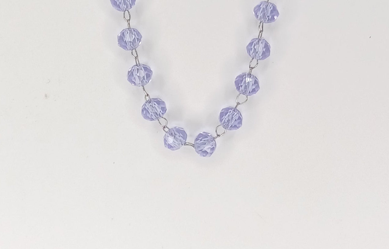 Bracciale rosario acciaio e cristalli