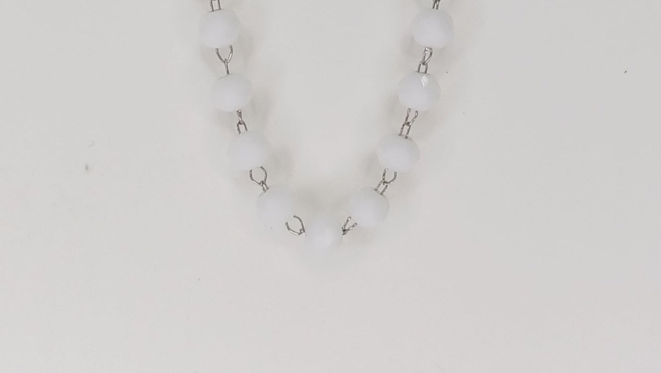 Bracciale rosario acciaio e cristalli