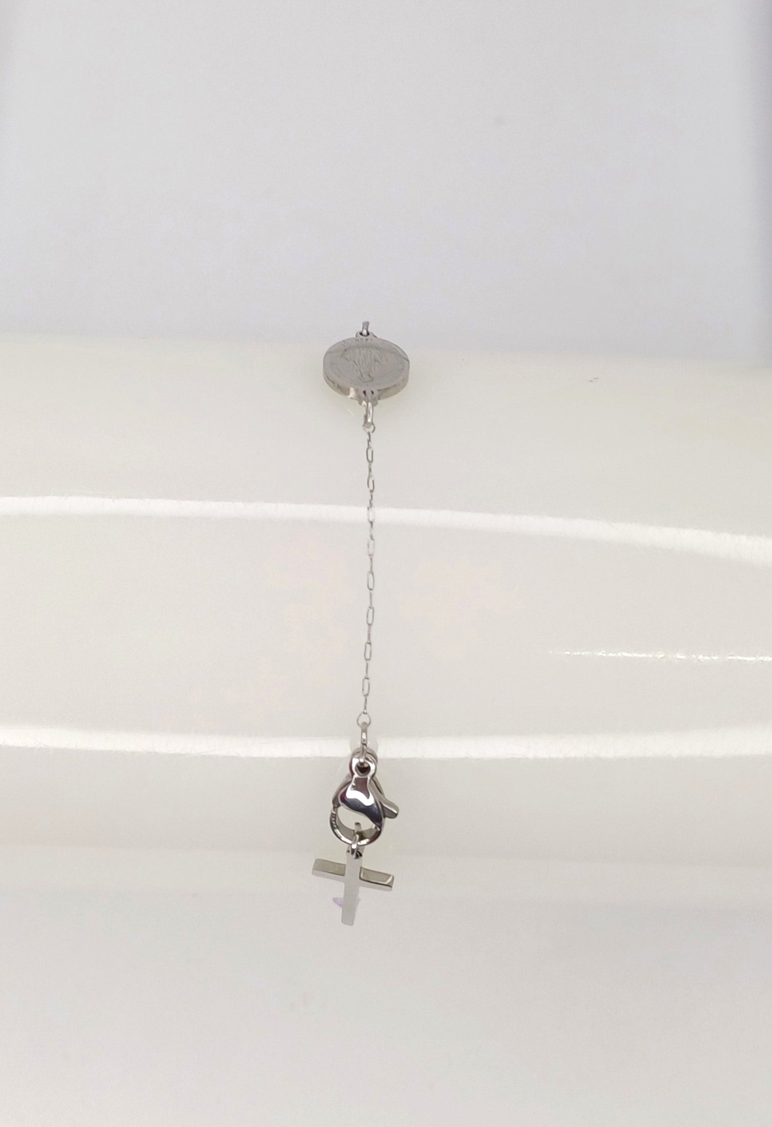 Bracciale rosario acciaio e cristalli