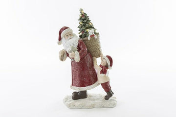 Babbo natale con bambino luce led