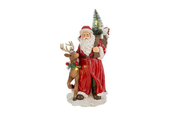 Babbo natale con renna cm 21