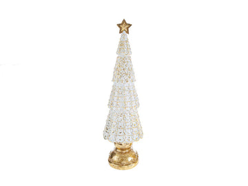 Albero resina bianco e oro cm 39