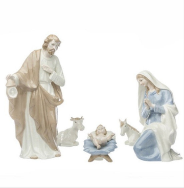 Natività in porcellana 5 pezzi cm 39
