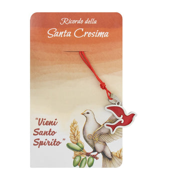 Pendente con colomba rossa della Cresima