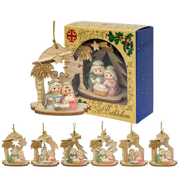 Mini Presepe in legno ulivo