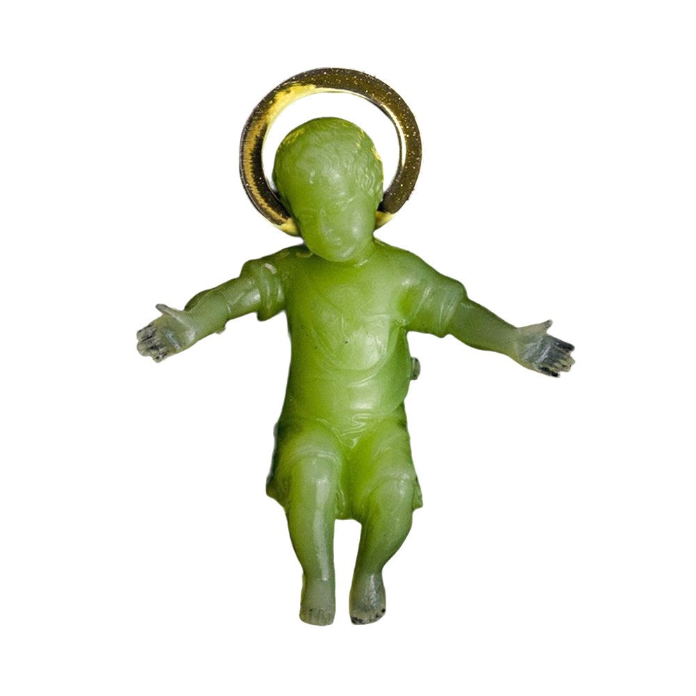 Gesù Bambino braccia aperte fosforescente 5,5 cm