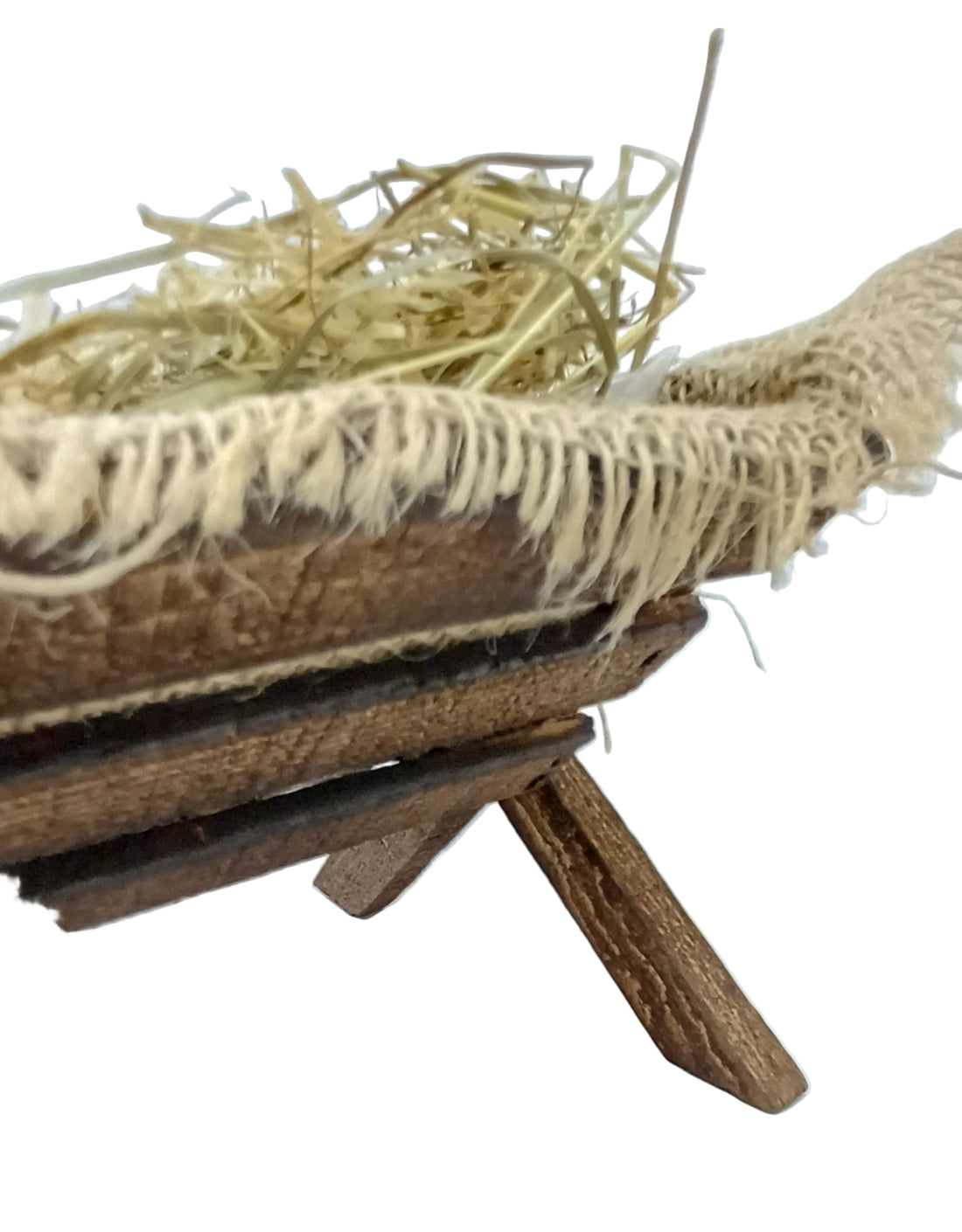 Mangiatoia in legno  e paglia per Bambino Gesù