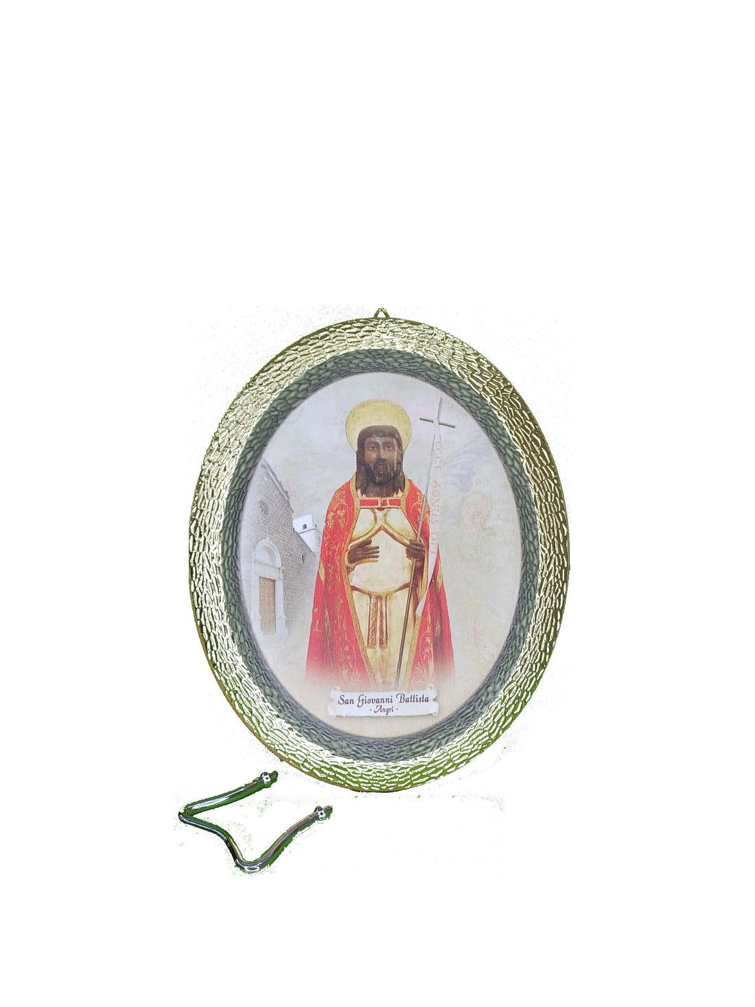 Quadro ovale San Giovanni Battista Angri cm 14