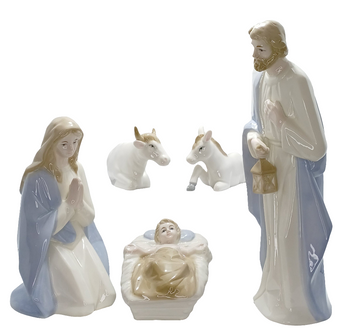 Natività in porcellana 5 pezzi cm 27