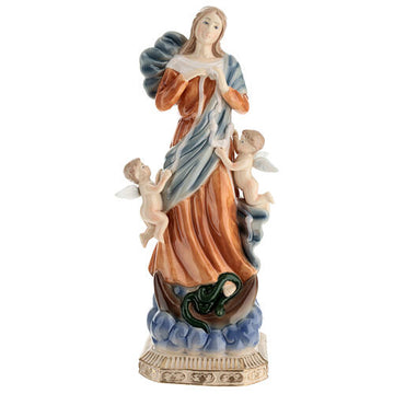 Statua Maria che scioglie i nodi porcellana cm 30
