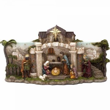 Presepe in resina con led cm 23