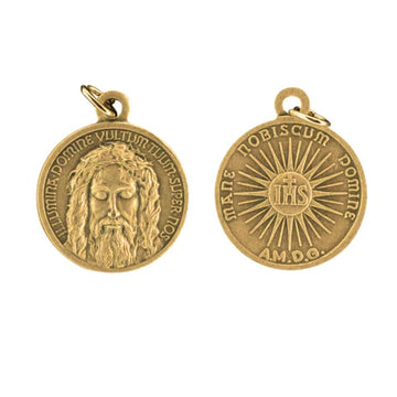 Medaglia Volto Santo ottone oro