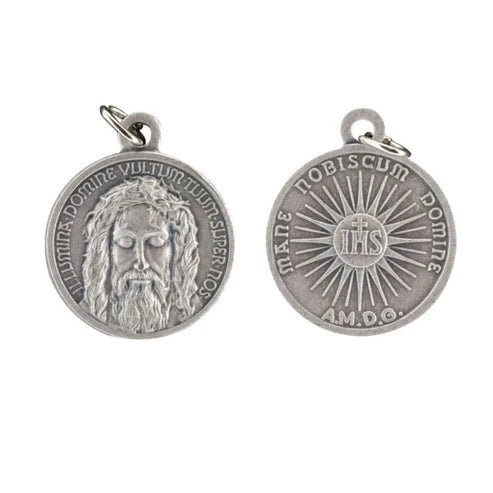 Medaglia Volto Santo alluminio argento