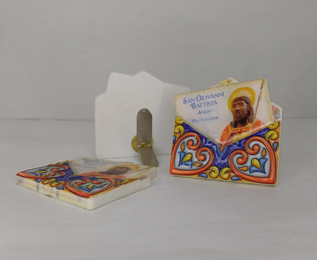 Magnete San Giovanni Angri effetto ceramica lettera postale