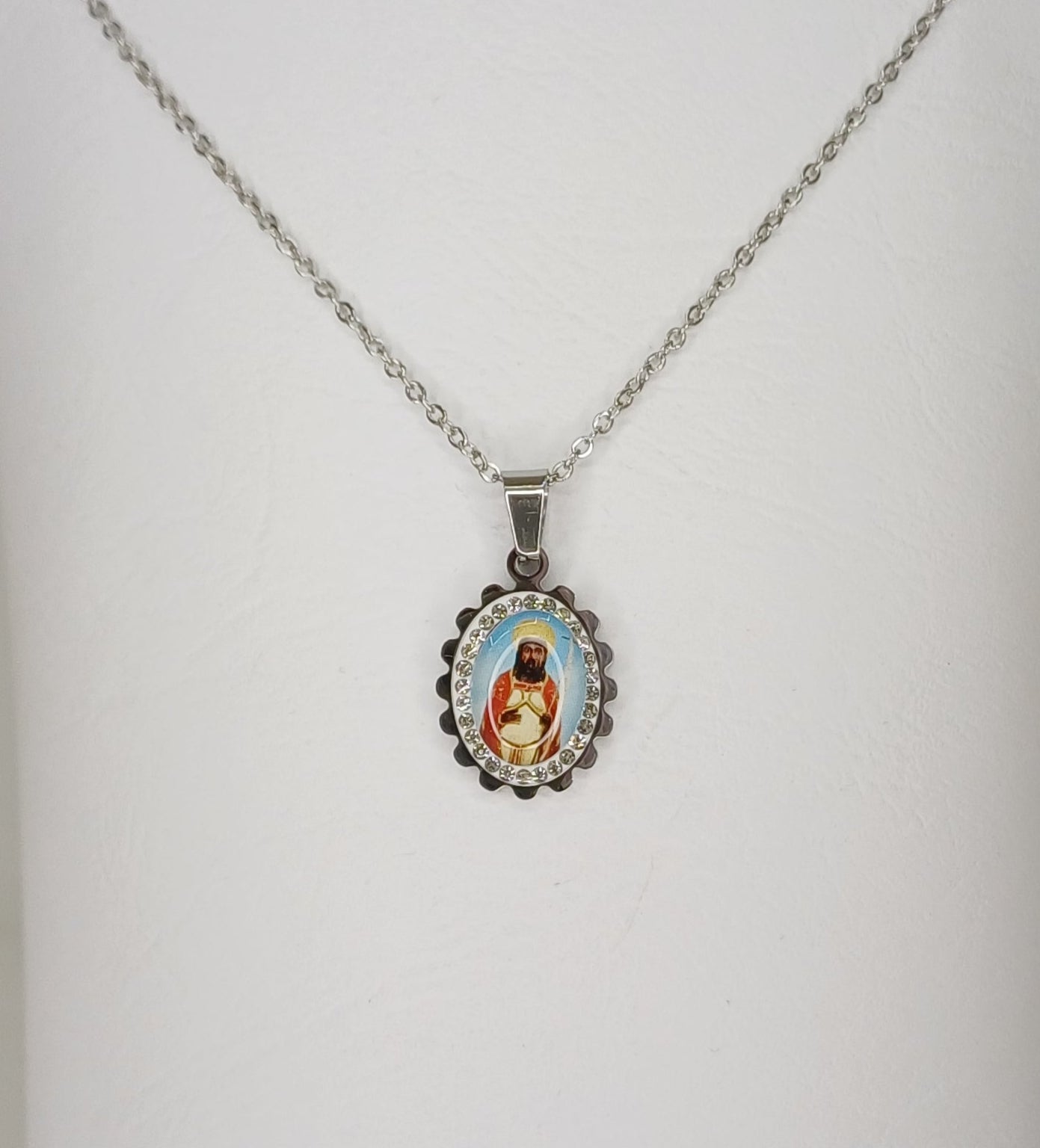 Collana  girocollo acciaio strass San Giovanni Angri