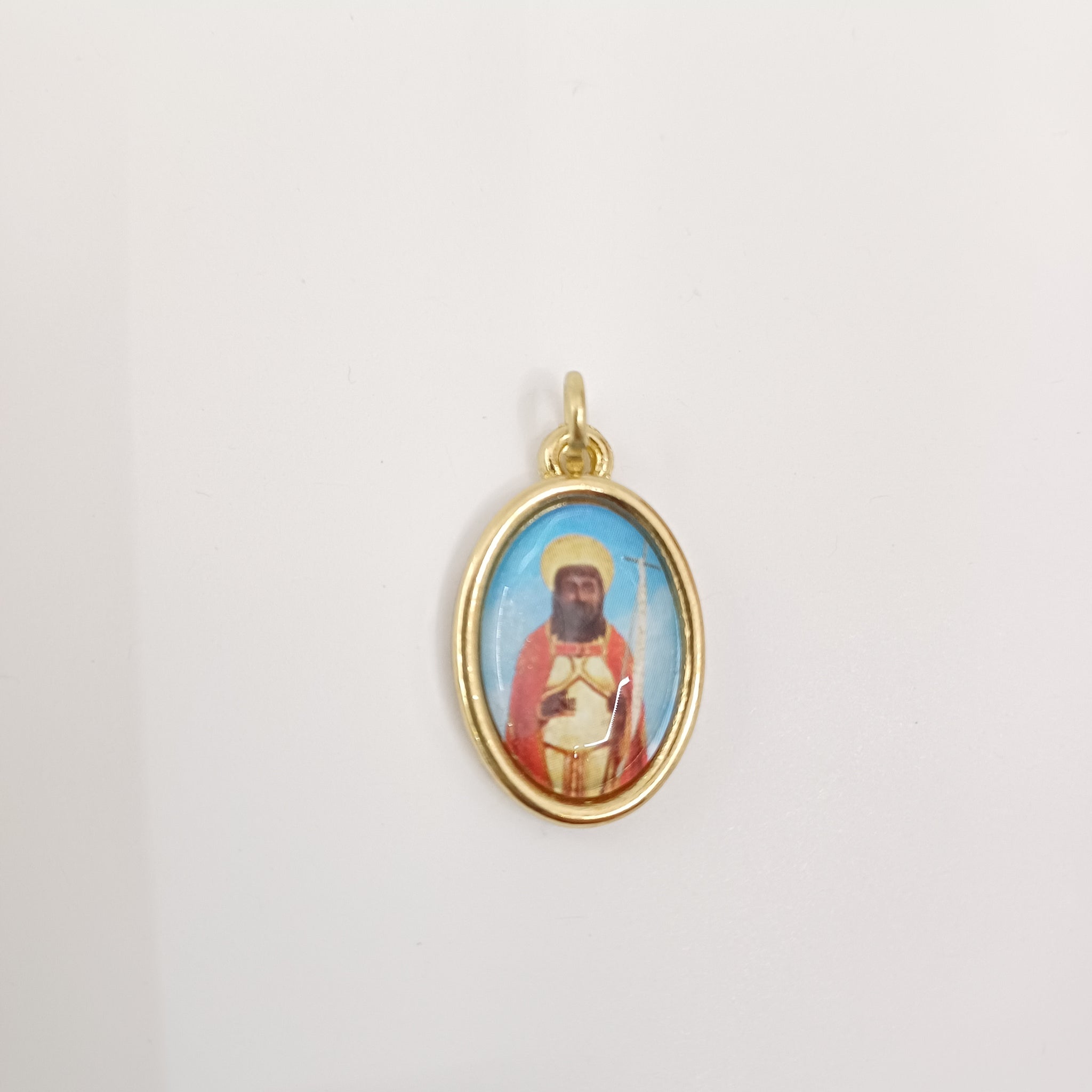 Medaglia oro smaltino San Giovanni  Battista Angri