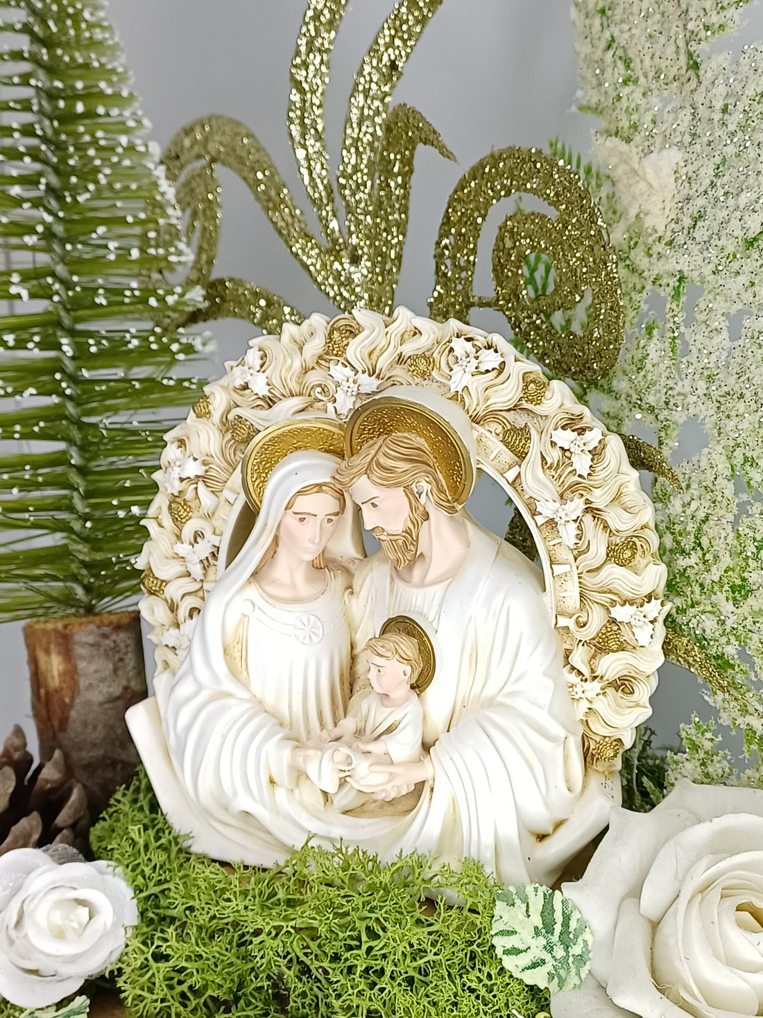 Composizione con Natività e ghirlanda