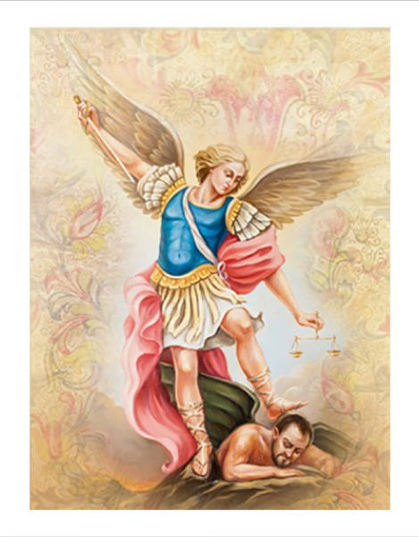 Quadro su tela San Michele arcangelo cm 25