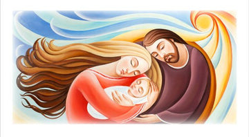 Tela effetto dipinto Sacra Famiglia