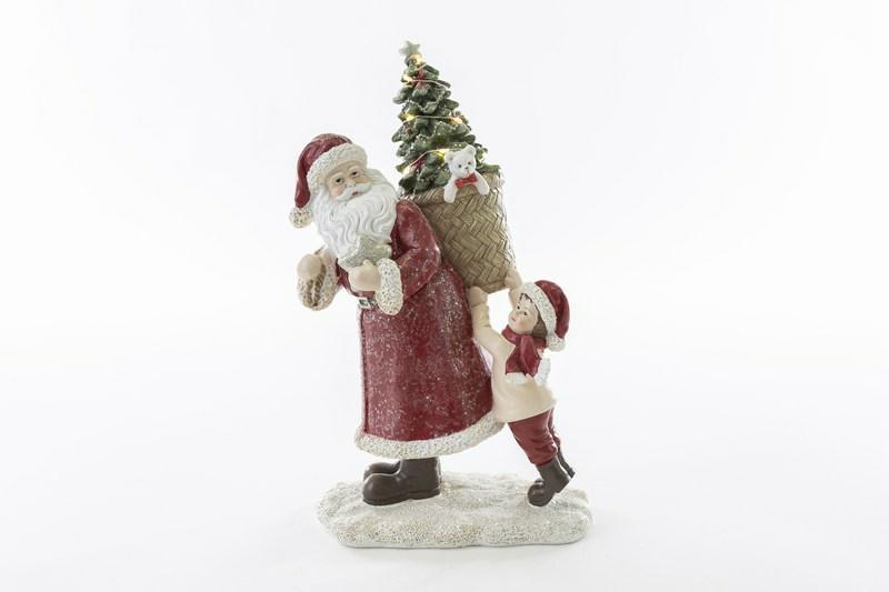 Babbo natale con bambino luce led
