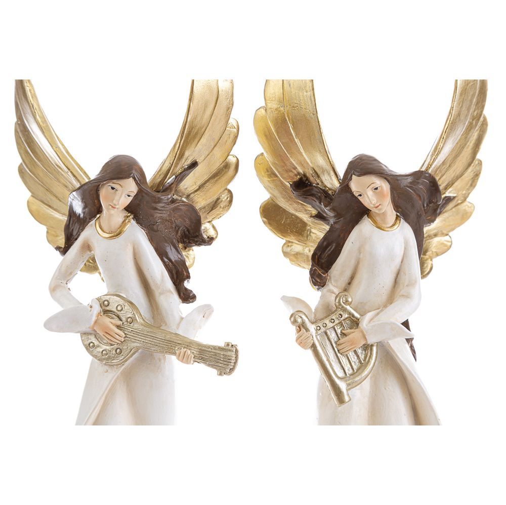 Coppia di Angeli natalizi con strumenti musicali