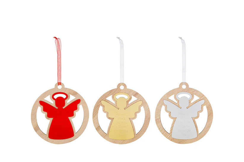 Decorazione albero angelo in plex e legno