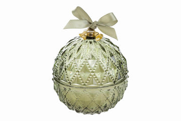 Candela scatola vetro natalizia cm 10