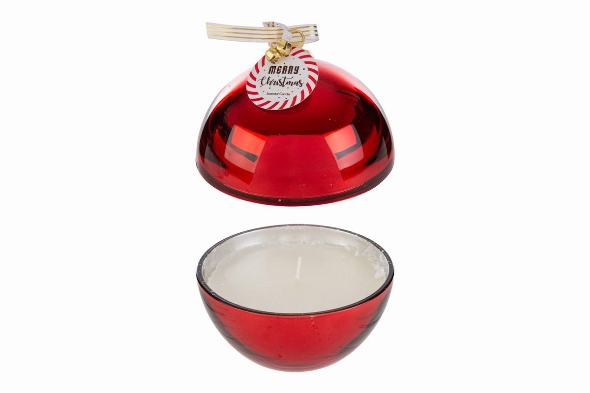 Candela profumata scatola vetro natalizia cm 15