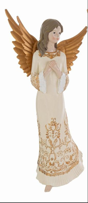 Angelo natalizio panna e oro cm 30
