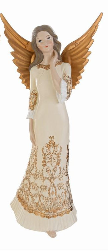 Angelo natalizio panna e oro cm 30