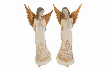 Angelo natalizio panna e oro cm 30