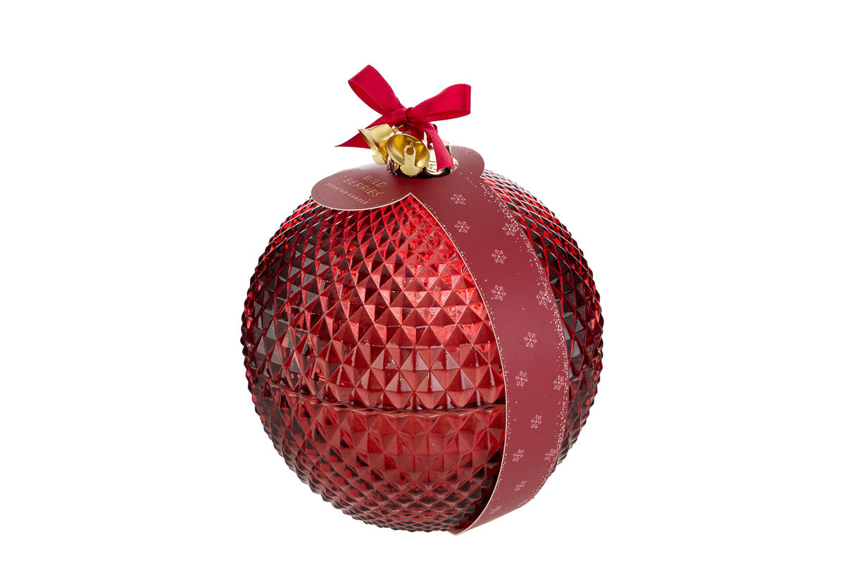 Candela scatola vetro natalizia cm 14