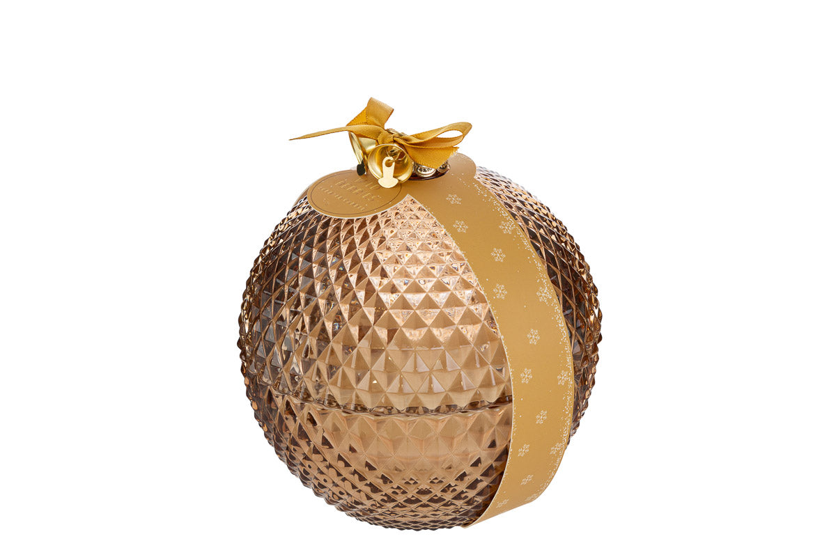 Candela scatola vetro natalizia cm 14