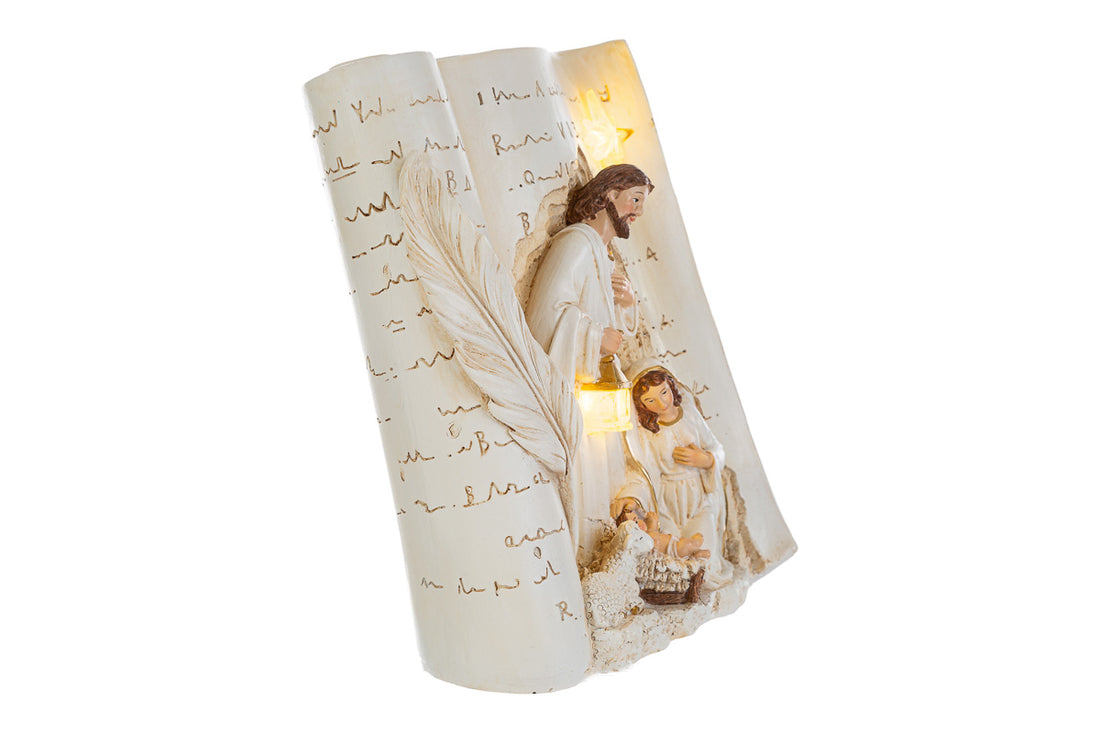 Natività resina led con libro