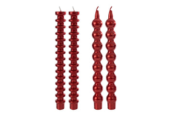 set 2 pezzi candela sagomate rosse