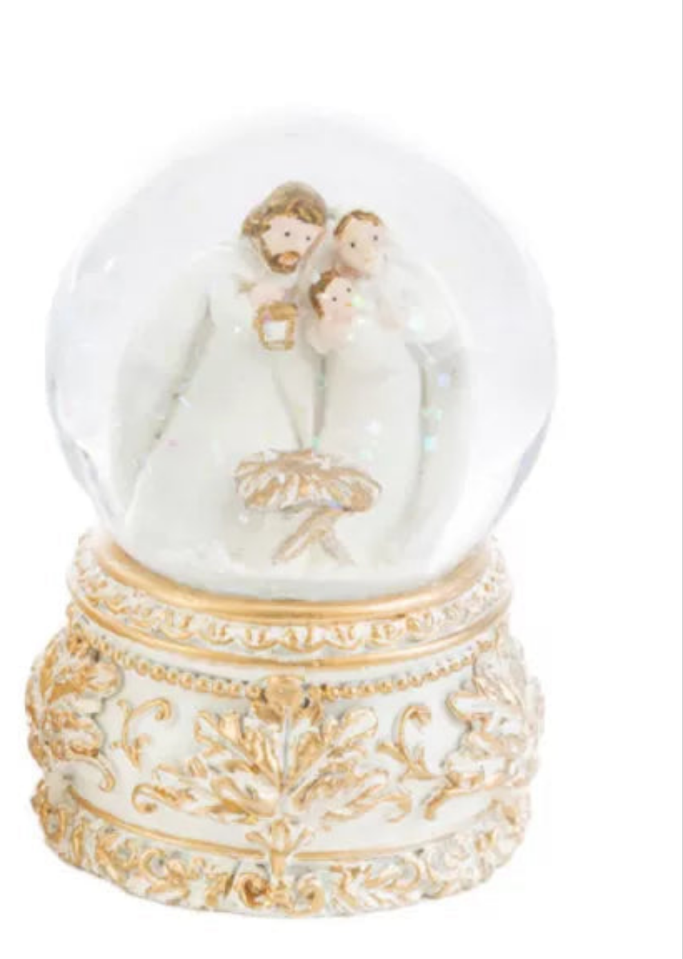 Presepe in sfera di vetro con neve