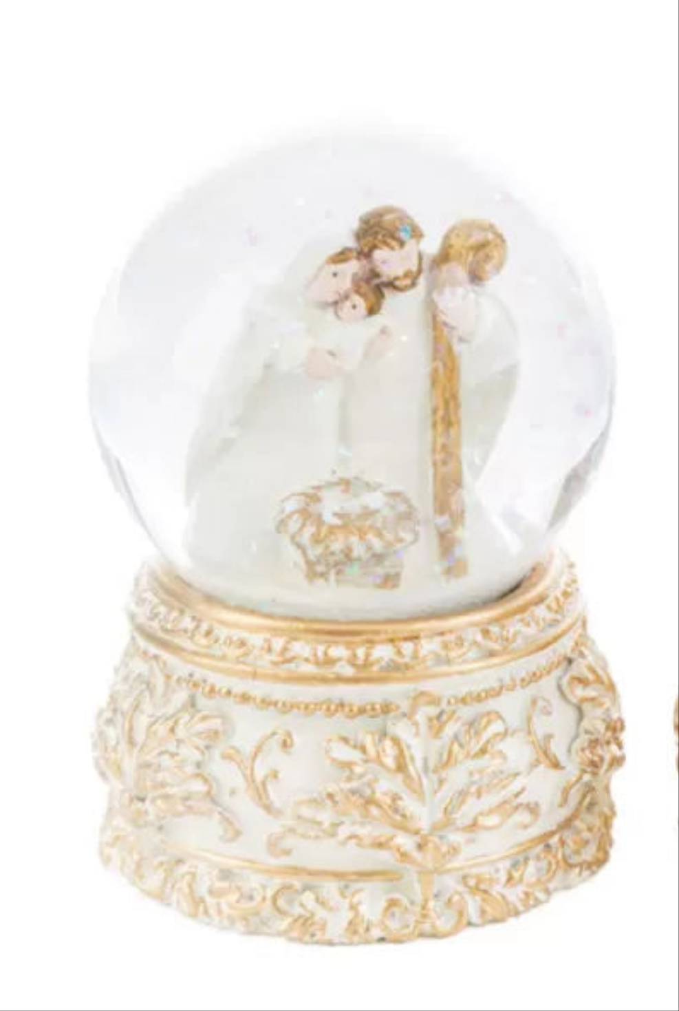 Presepe in sfera di vetro con neve