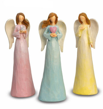 Angelo in resina colori pastello cm 21
