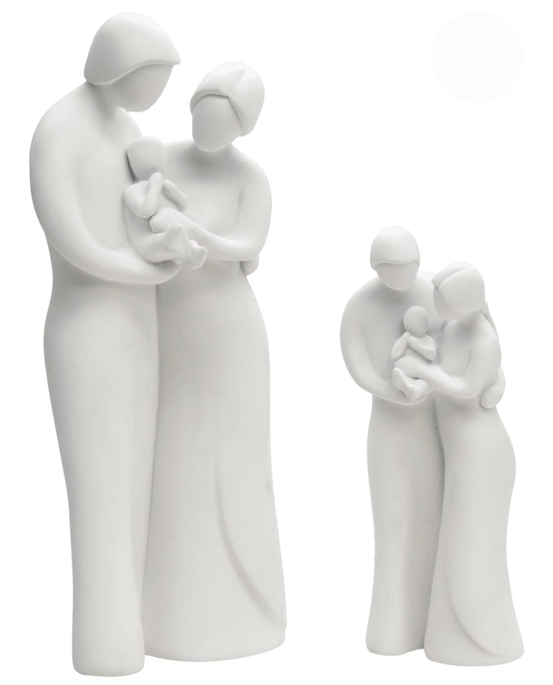 Statuetta famiglia in resina bianca