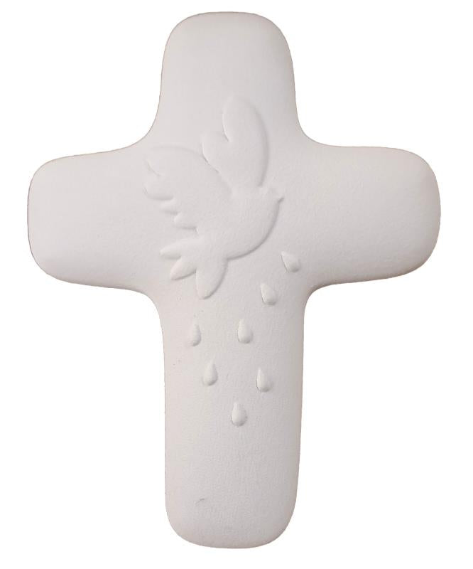 Croce della Cresima in resina bianca