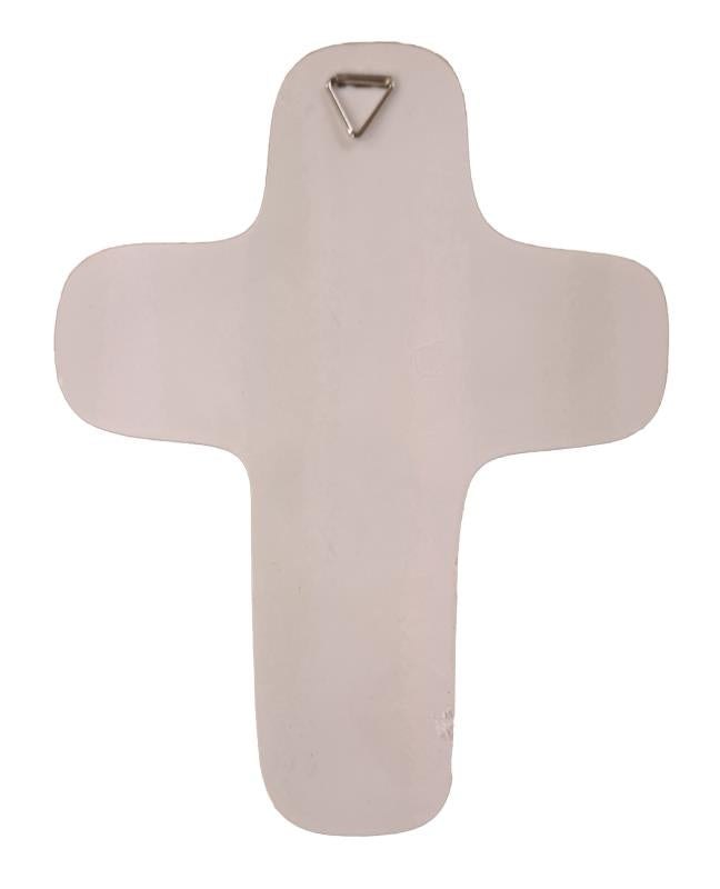 Croce della Cresima in resina bianca