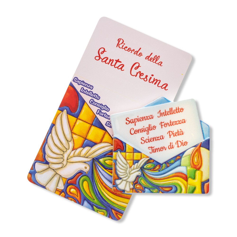 Magnete quadretto sagomato cresima lettera effetto ceramica