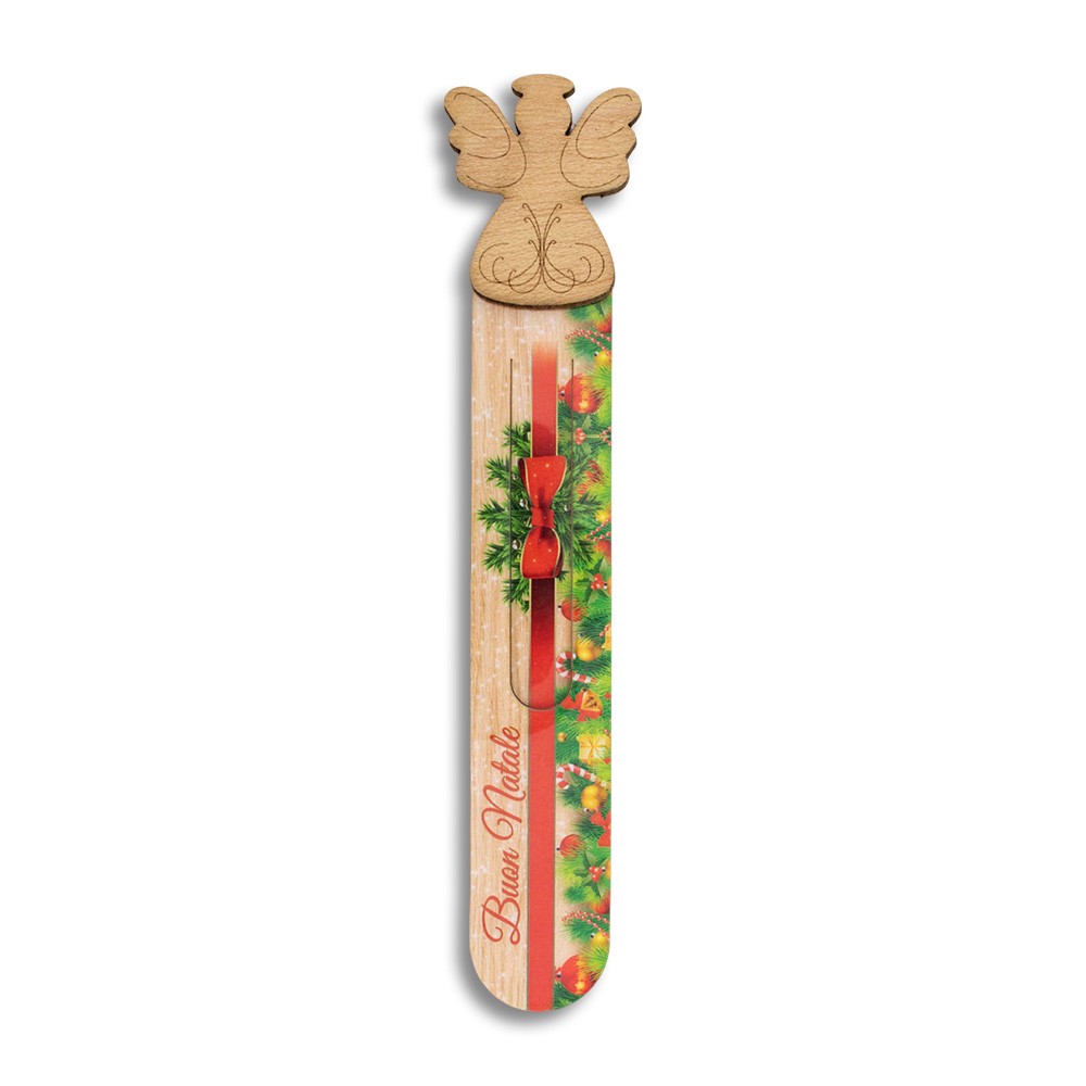 Segnalibro natalizio con simboli in legno