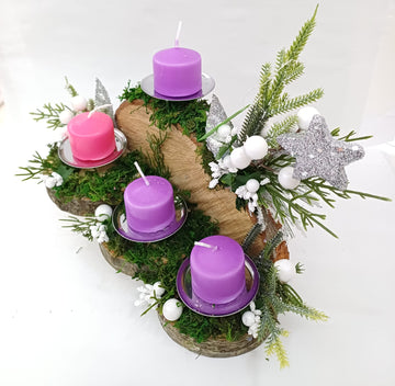 Corona Avvento luna decoro bianco