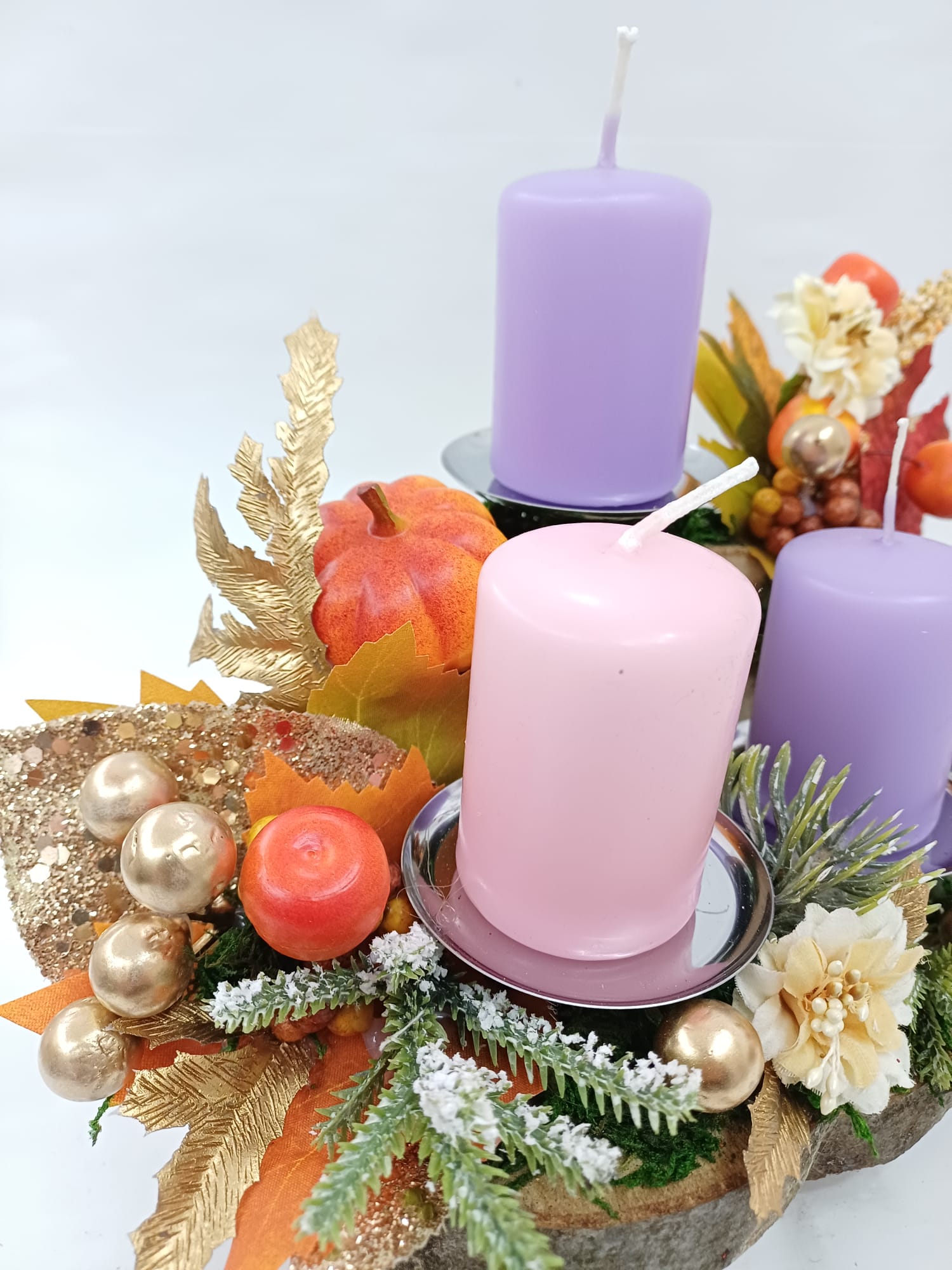 Corona Avvento colori autunnali