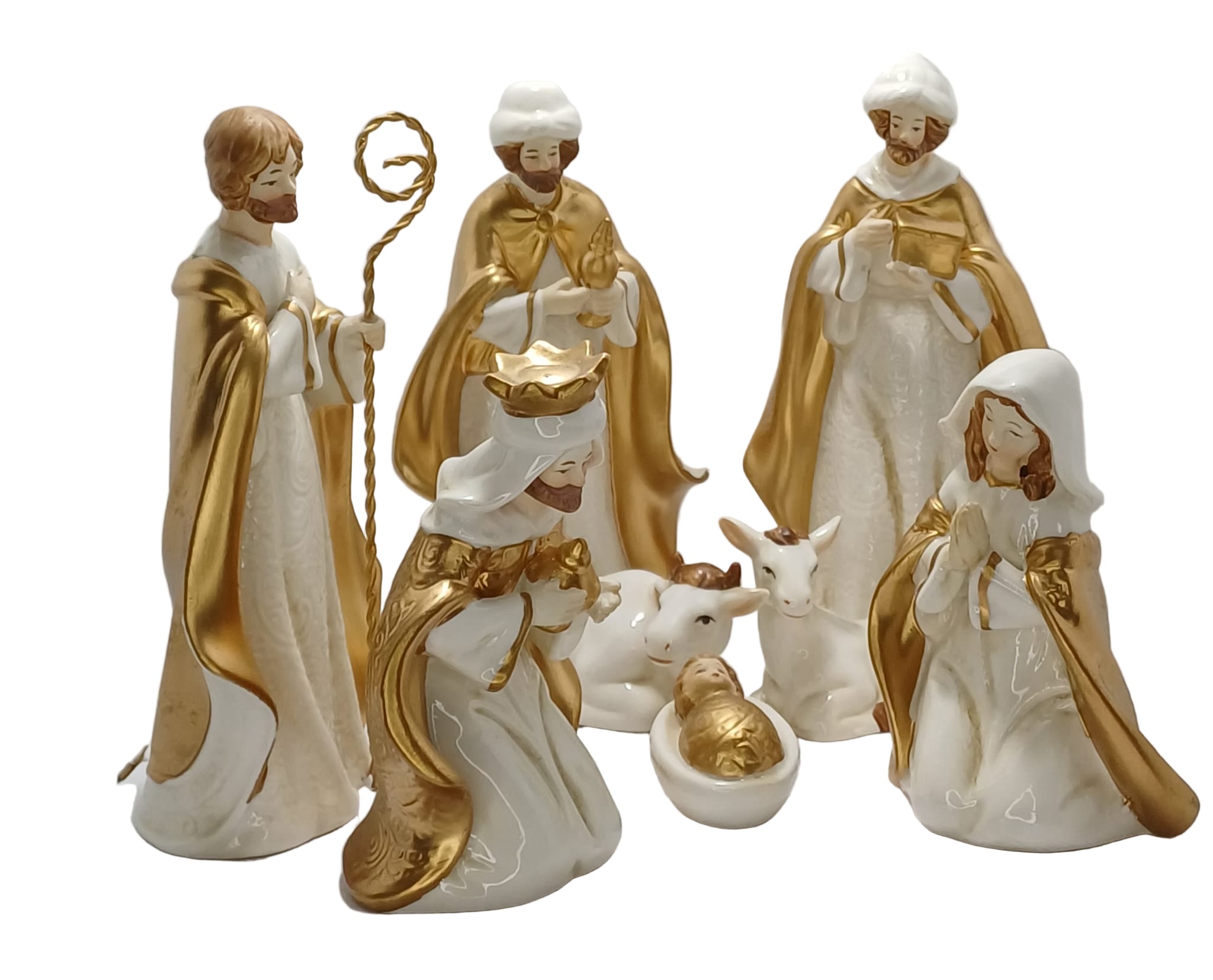 Natività in porcellana 8 pezzi cm 16